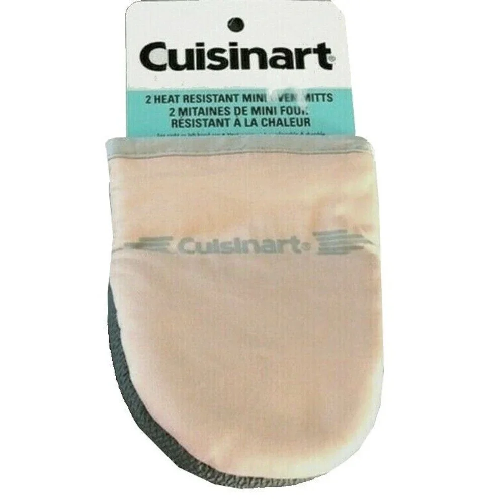 Cuisinart Pink Mini Oven Mitts Set of 2 Neoprene Kitchen Cotton Chef Beach House